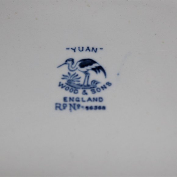 Antique Wood and Sons Yuan Bowl | Square Vegetable Bowl | Blue and White - Picture 6 of 6